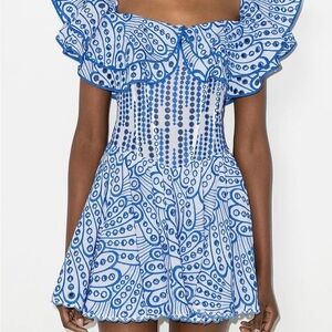 Blue and White Patterned Dress